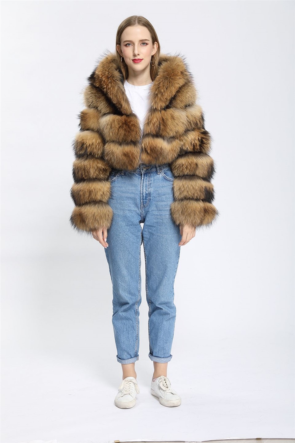 Ракун крзнени капут са капуљачом